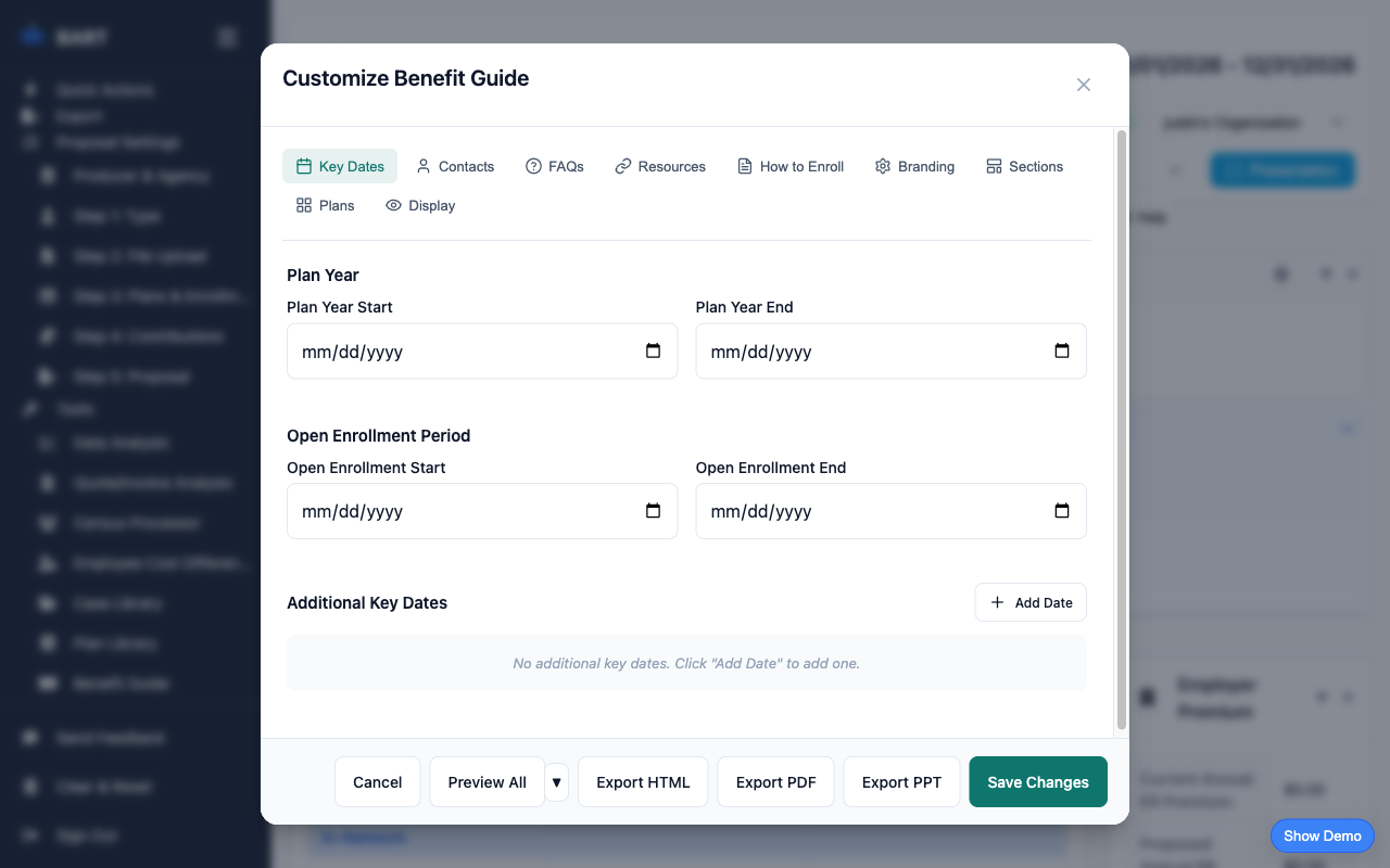 Benefit Guide Generator feature demonstration