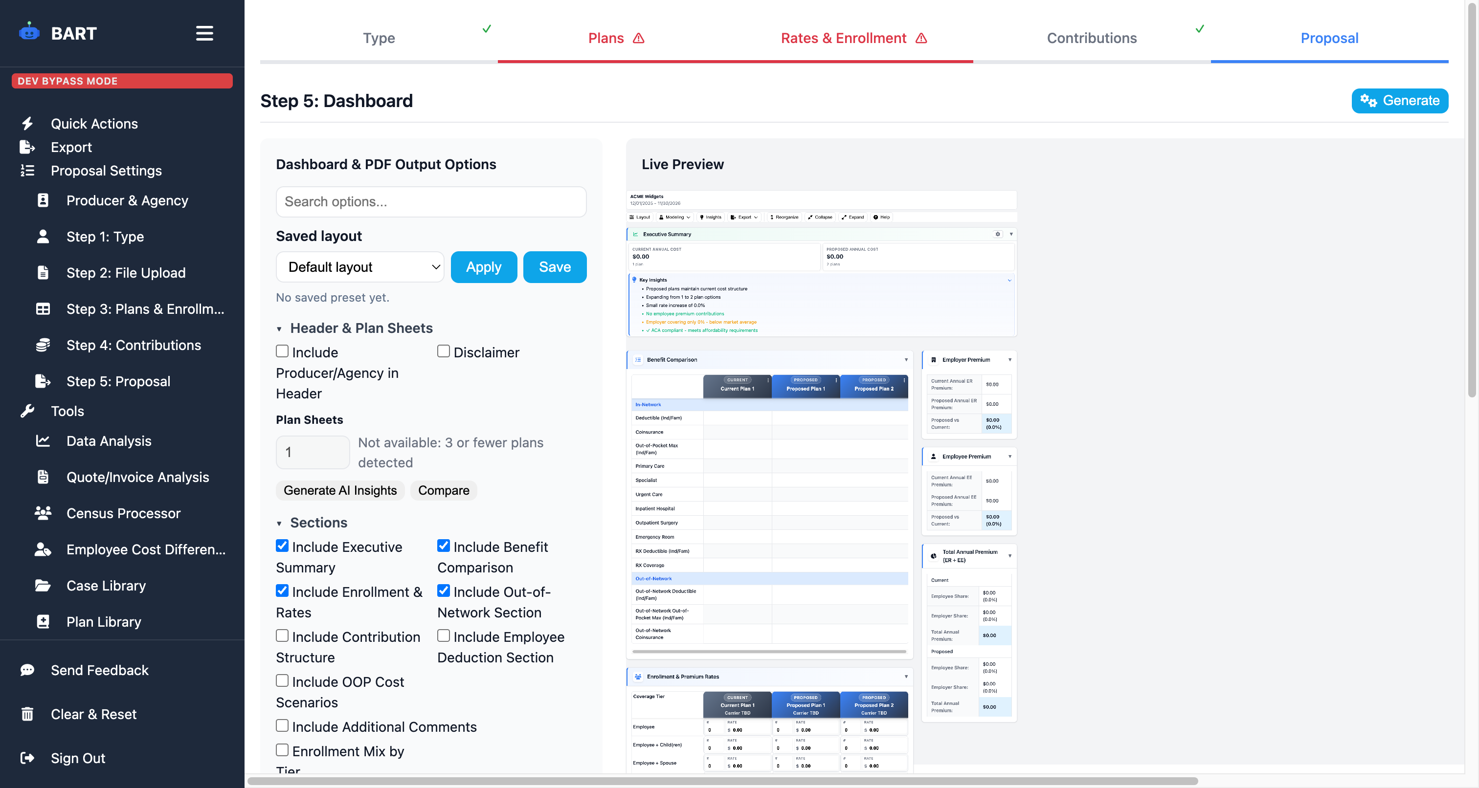 Proposal Builder feature demonstration
