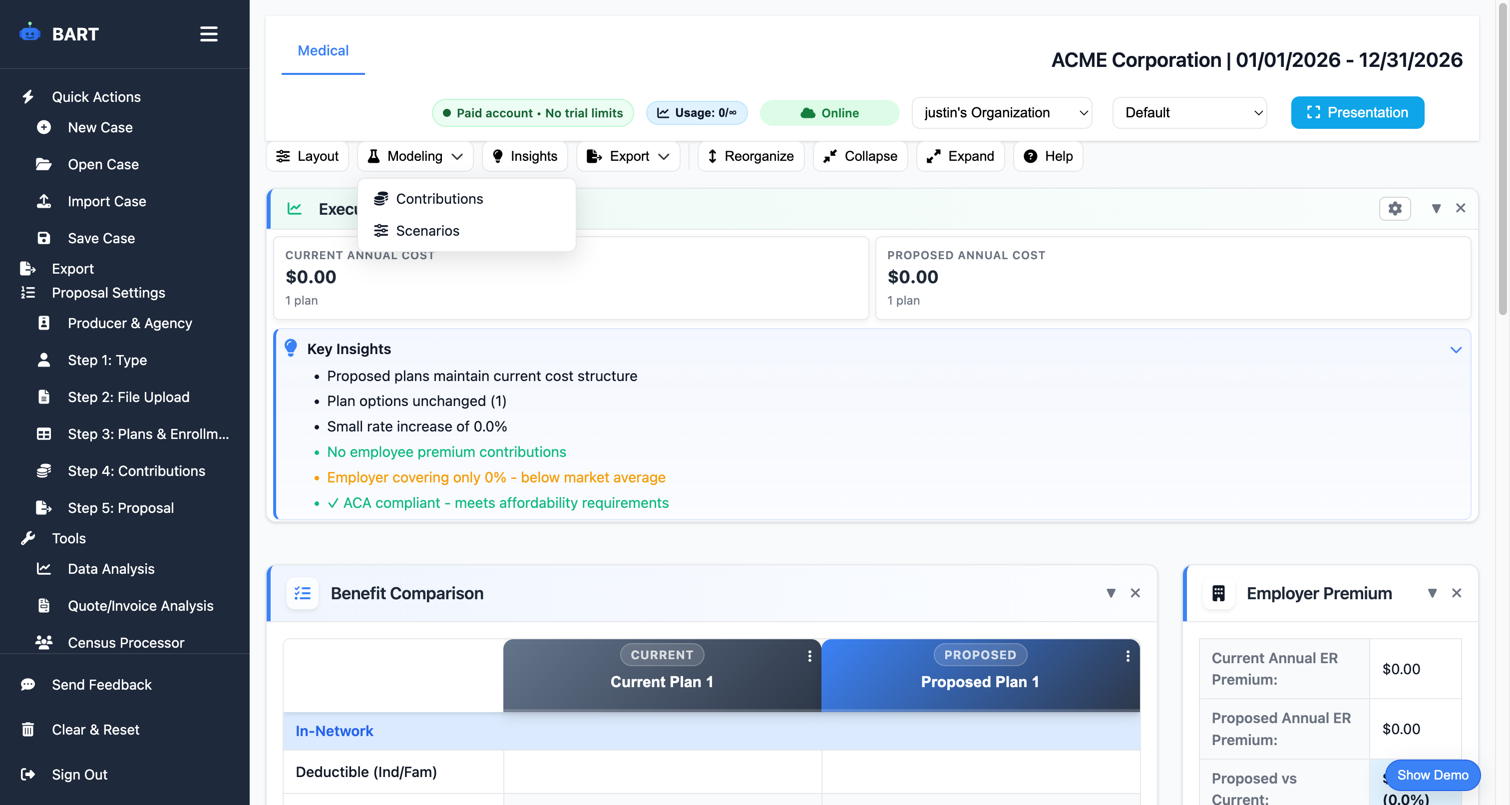 Renewal Analysis feature demonstration