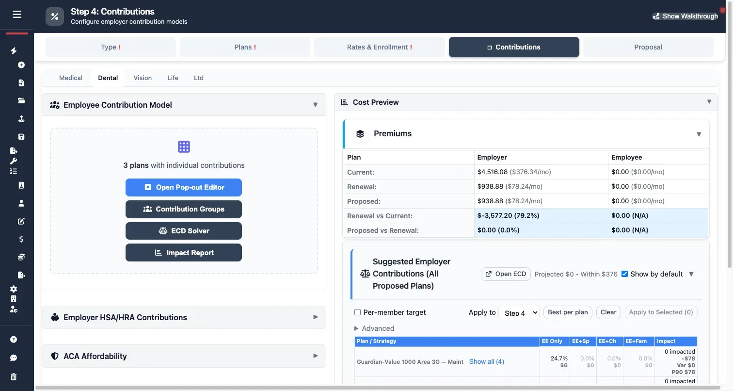 Contribution modeling for level-funded plan analysis