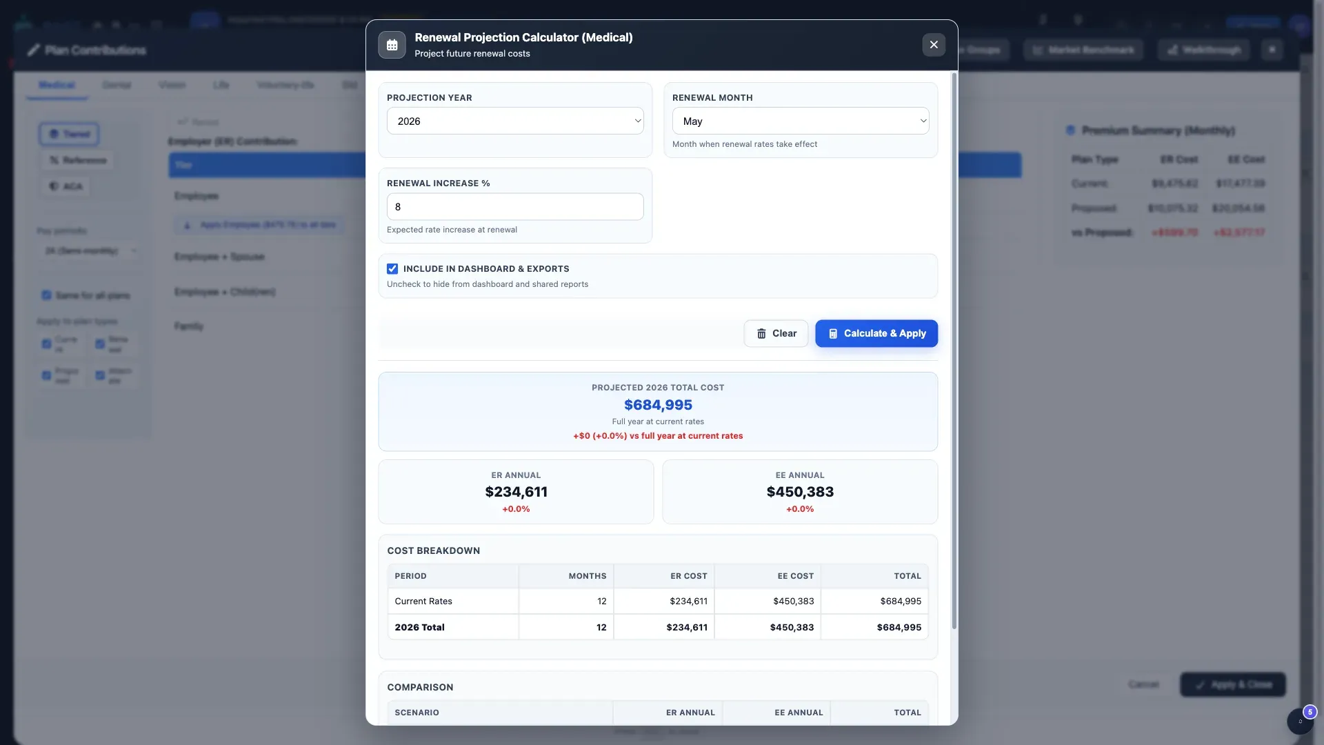 Payroll deduction calculator interface
