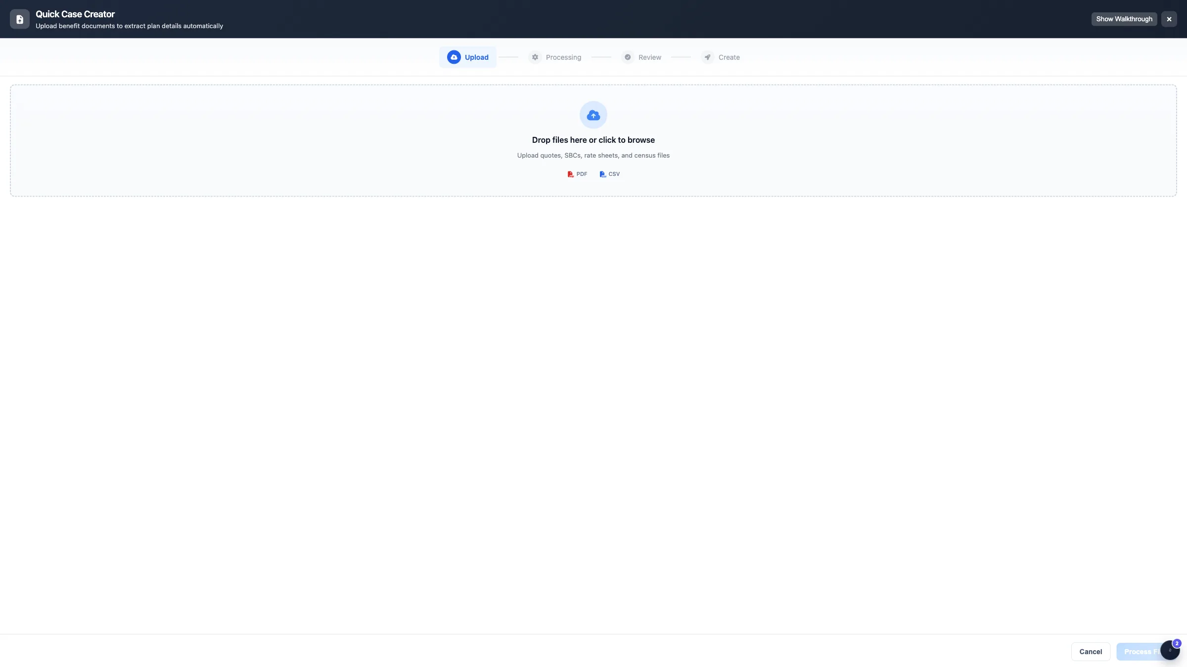 Document parsing interface